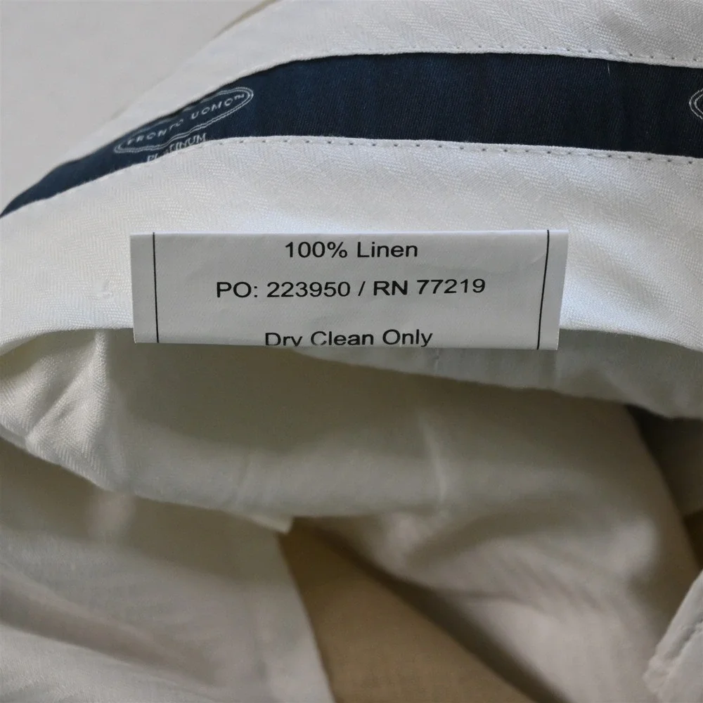 Pronto Uomo 36x30 Beige Khaki 100%‎ Linen Flat Front Straight Mens Pants